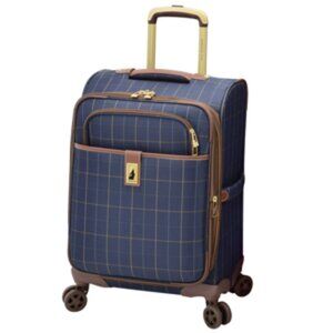 LONDON FOG Kensington II 22-Inch Wheeled Spinner, Carry-On, Blue and Bronze